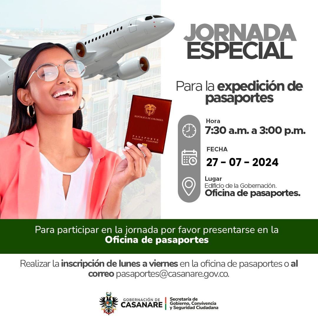 Jornada especial expedición de pasaportes 27-07-2024